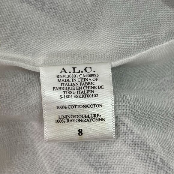 NWT A.L.C. Women's White Black Striped Wrap Asymmetrical Skirt Size 8 - Picture 9 of 15